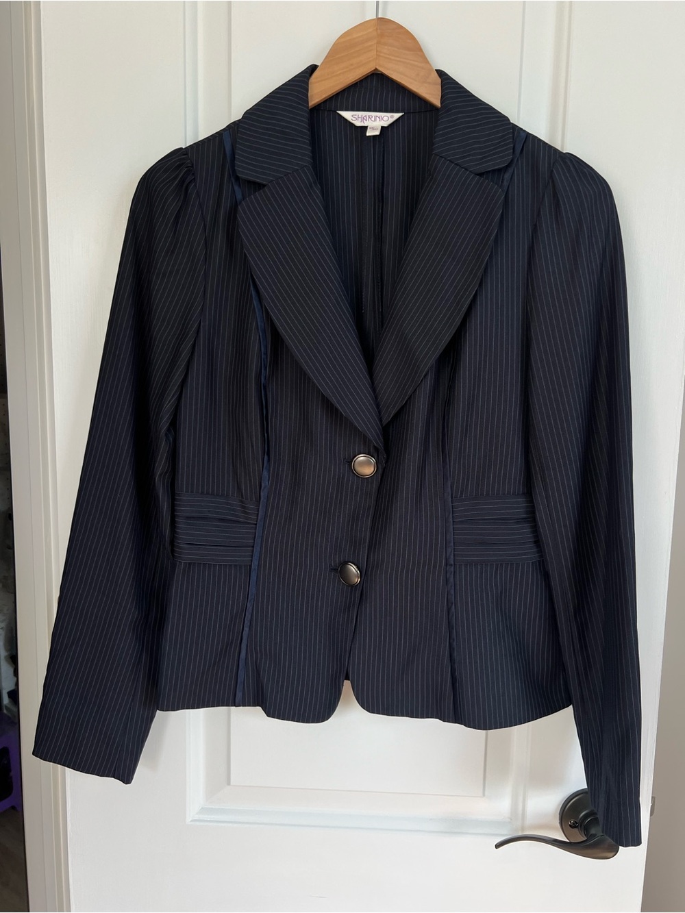 Black Pinstripe Women's Tailored Blazer
